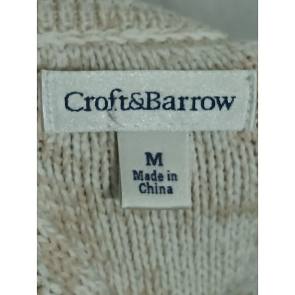 Croft & Barrow Size M Long Sleeve Tan And Cream Cowl Neck Pull Over Sweater - Picture 6 of 8
